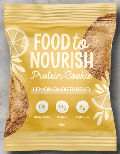 Food to Nourish Protein Cookie Lemon Shortbread 60g - Gluten Free