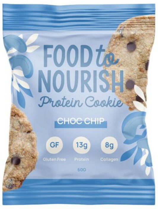 Food to Nourish Protein Cookie Choc Chip 60g - Gluten Free