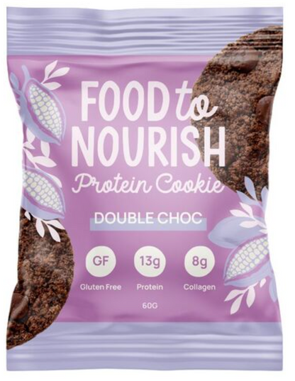 Food to Nourish Protein Cookie Double Choc 60g - Gluten Free