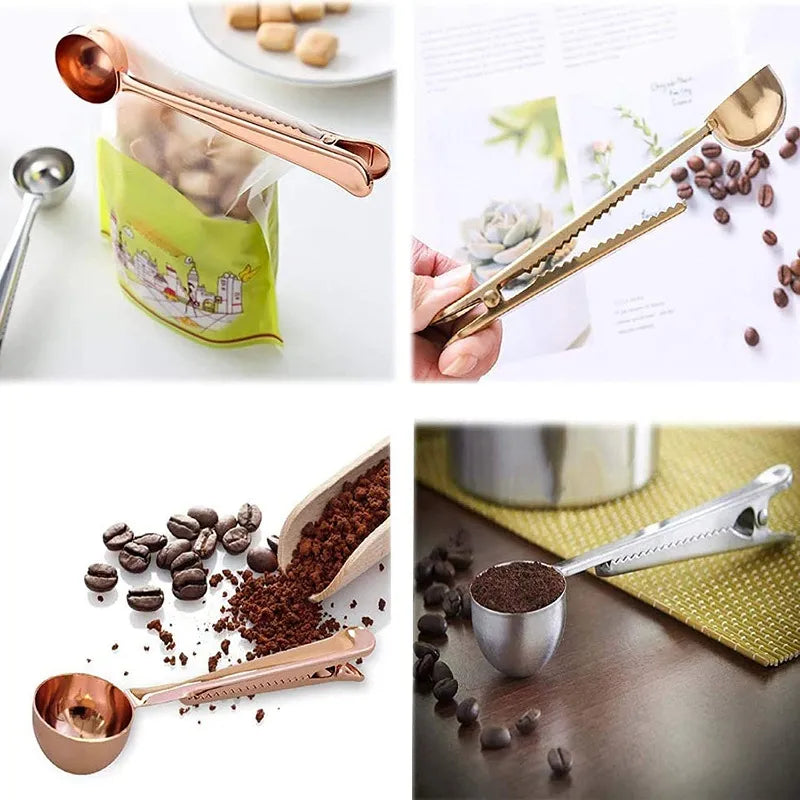 Two-in-one Tea/Coffee Spoon Sealing Clip.