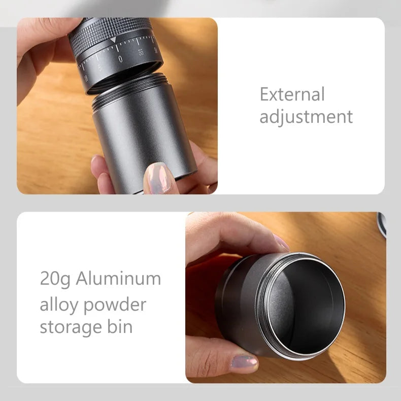 Portable Manual Coffee Grinder CNC Stainless Steel Mill