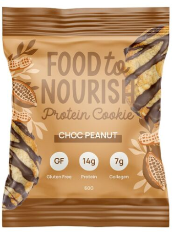 Food To Nourish Protein Cookie Choc Peanut 60g - Gluten Free